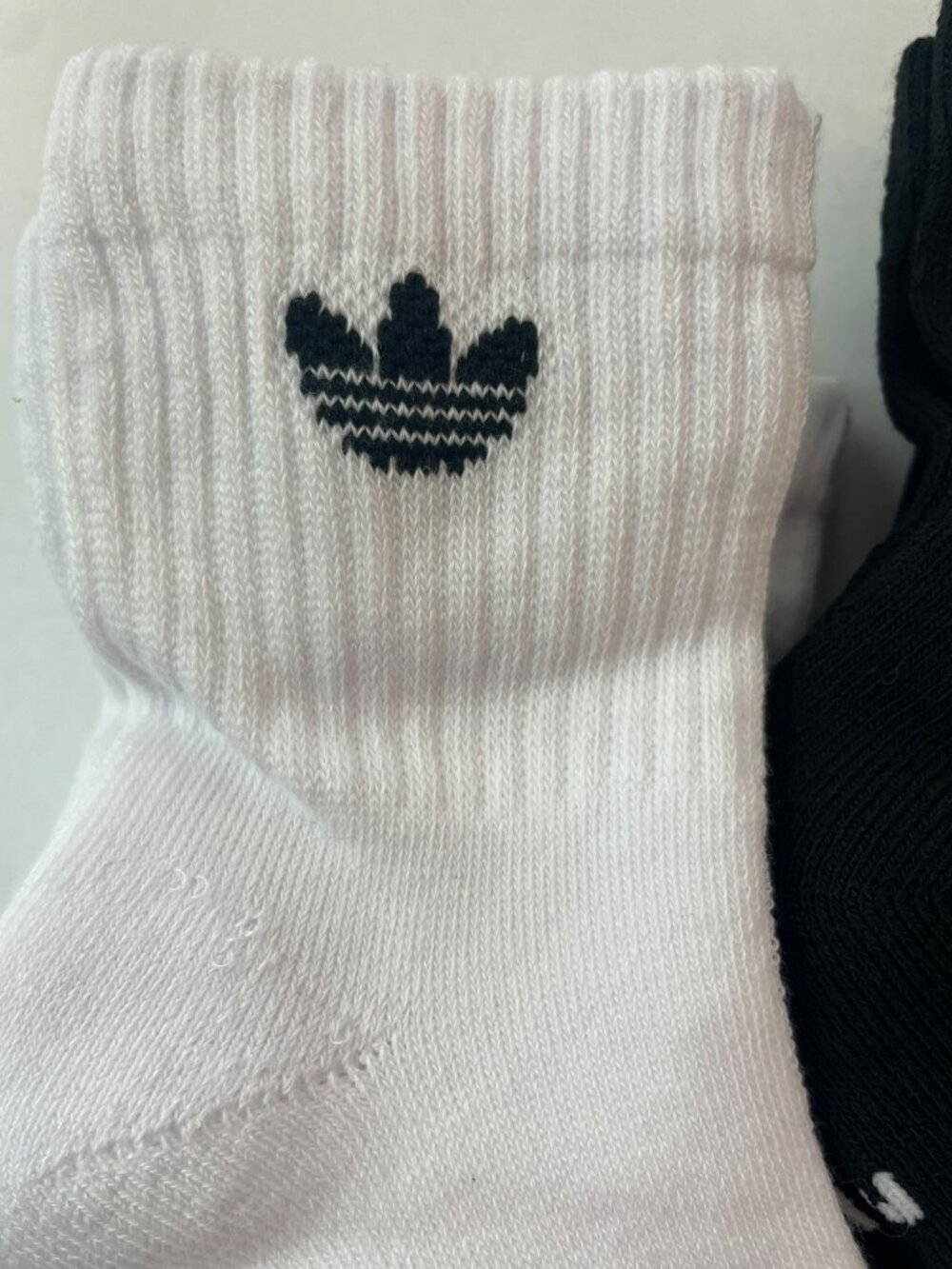 Adidas Originals 1/4 Socks 12-Pack White/Black Compression Unisex Sz M5-8 W5-10 - Picture 4 of 5